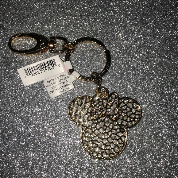 New Disney Parks Diamond Minnie Mouse keychain - Picture 2 of 5